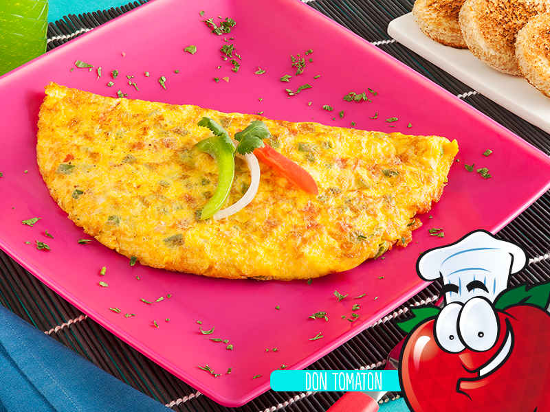 Imagen lonchicuates receta - Omelet con pico de gallo...