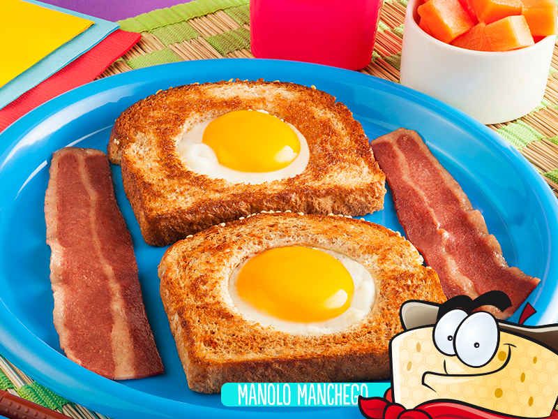 Imagen lonchicuates receta - Huevo con pan y tocino...
