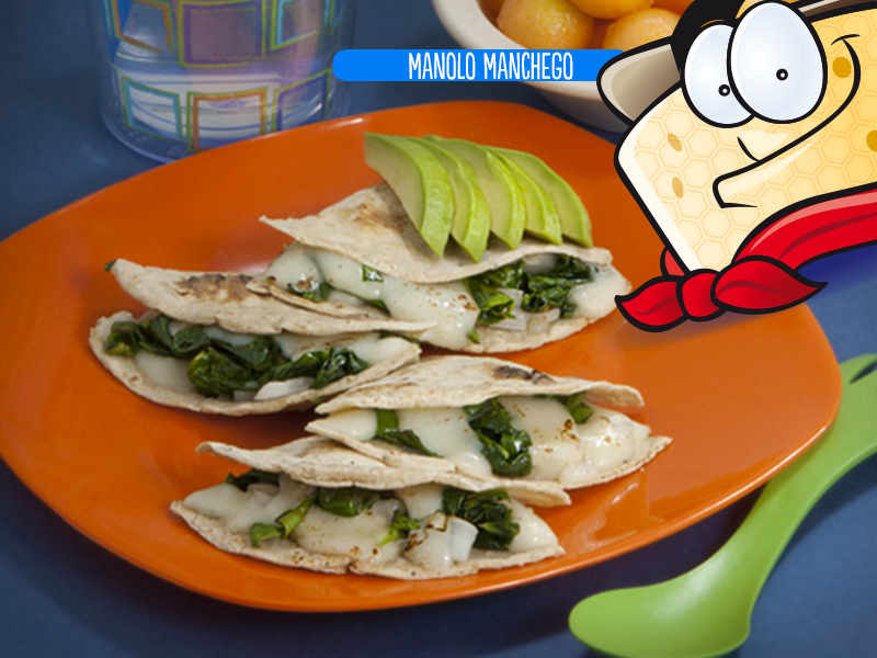 Imagen receta de lonchicuates - lonchicuates Quesadilla de espinaca con cebolla